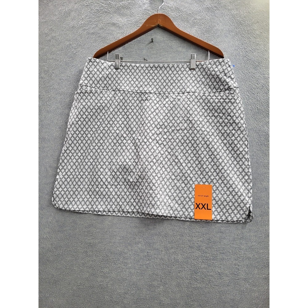 S.C. & CO. Women Skirt XXL Black Nylon Rayon Geometric‎ 360 Tummy Control NWT